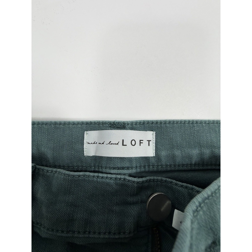 LOFT Modern Skinny Crop Jeans Womens 10 Green Teal Stretch Denim Pants - Picture 3 of 10